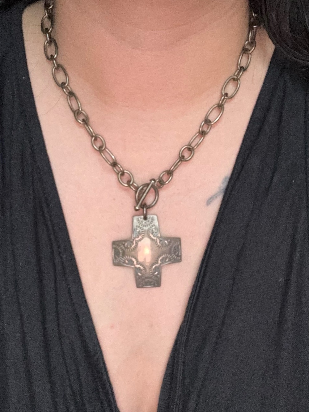 Vintage bold Silpada virtuosity cross necklace